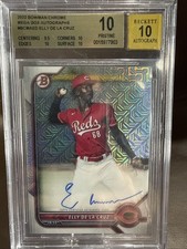 2022 Bowman Chrome Mega Refractor Elly De La Cruz Auto BGS Pristine 10