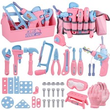 Tool Set, 48PCS Tool Set with Electronic Toy Drill  Tape Measure,Pretend Pla...