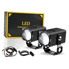 LED Motorcycle Auxiliary Lights Driving Fog Lights Waterproof Spotlights White