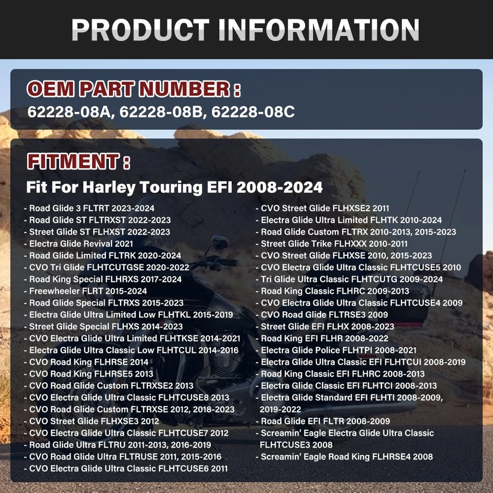 Válvula de retención del tanque de combustible 62228-08A para Harley Touring 62228-08B 62228-08C EE. UU. Foto 2 de 4