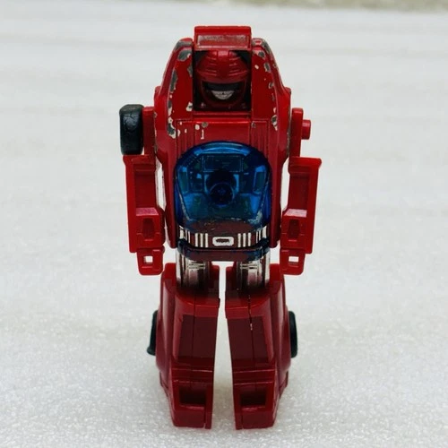 VTG‼ Tonka/Popy 1982 Bandai Gobots Turbo MR-07 Red Car Robot Missing Tire • G‼
