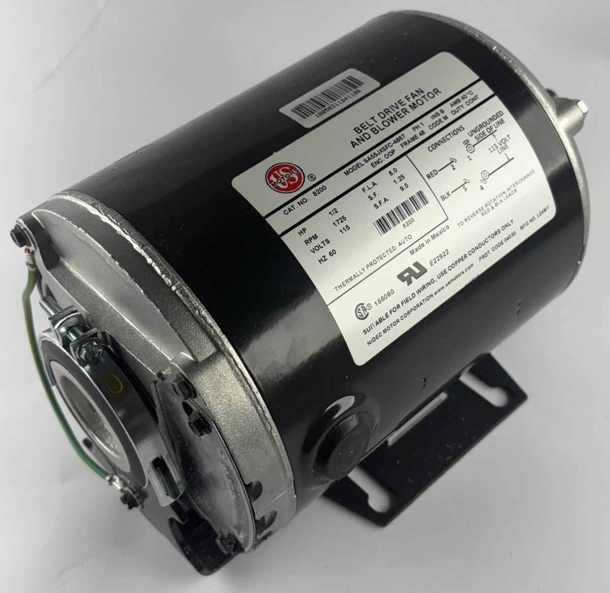 U.S. Motors 8200 1/2 HP Belt Drive Fan Blower Motor 115V 1725 RPM 48 Frame photo 6