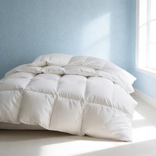 Luxury White Goose Feathers Down Fiber Duvet Insert Size King All Season/White