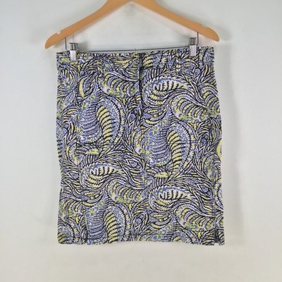 Katies skirt womens 10 multicolour paisley pencil knee length cotton 121886