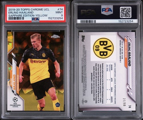 2019-20 UEFA Topps Chrome Sapphire - Erling Haaland #74 Rookie Yellow /99