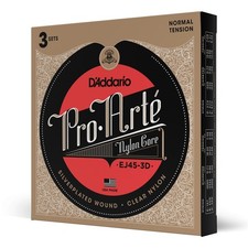 D'Addario EJ45-3D Pro Arte Nylon Classical Guitar Strings; normal tension 3-PACK