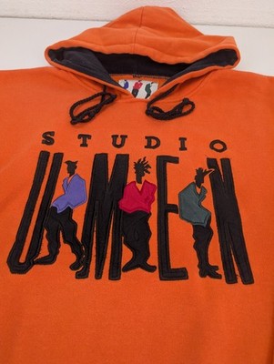 Vintage 90s Studio UMEN Embroidered Hoodie - Orange - Size XL