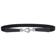 Womens 0.8" Width Skinny Elastic Waist Belt Stretch Cinch Belt Thin Belt XXL...