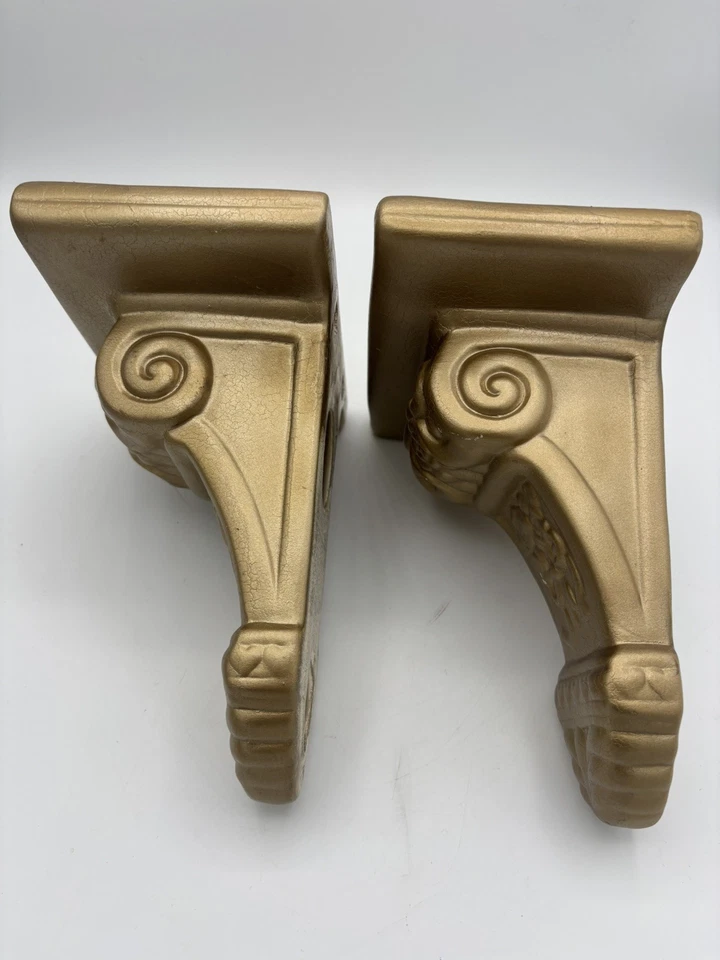 Pair Vintage Gold Colour Wall Shelf Shelves Sconces Pretty Decorative - Image 4 of 4