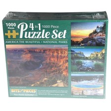 Bits and Pieces 4 in 1 National Parks Jigsaw Puzzle Set 4x1000 Pieces New Sealed