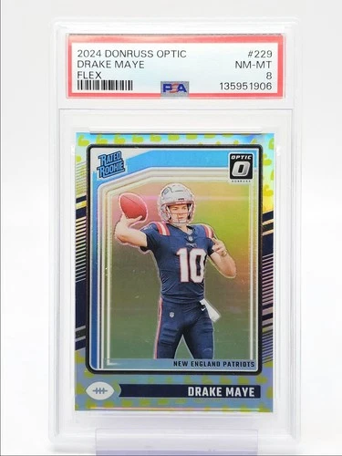 DRAKE MAYE 2024 DONRUSS OPTIC RATED ROOKIE FLEX PRIZM RC /149 PSA 8 Q0902