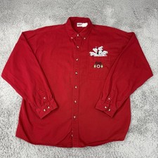 Vintage Disney Store 101 Dalmatians Shirt Mens XL Red Button Down Embroidered