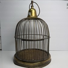 Vintage Solid Brass Birdcage Hanging Round Animal Metal Victorian Style Aviary