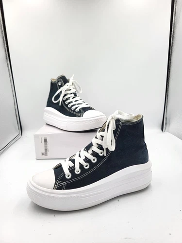 Scarpe da ginnastica Converse All Star Move donna hi platform nere UK 5 campione scarpe