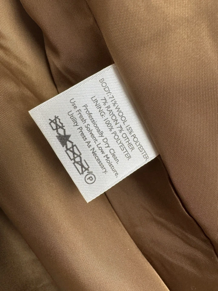 Eddie Bauer Brown Tan Wool Blazer Jacket Womens 16 Coat Button Work Chore Casual - Image 4 of 4