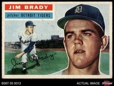 1956 Topps #126 Jim Brady Grey Back Tigers COMMON VARIATION 2 - GOOD