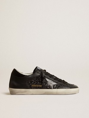 Golden Goose Women s Superstar Size 39 Black Glitter New.
