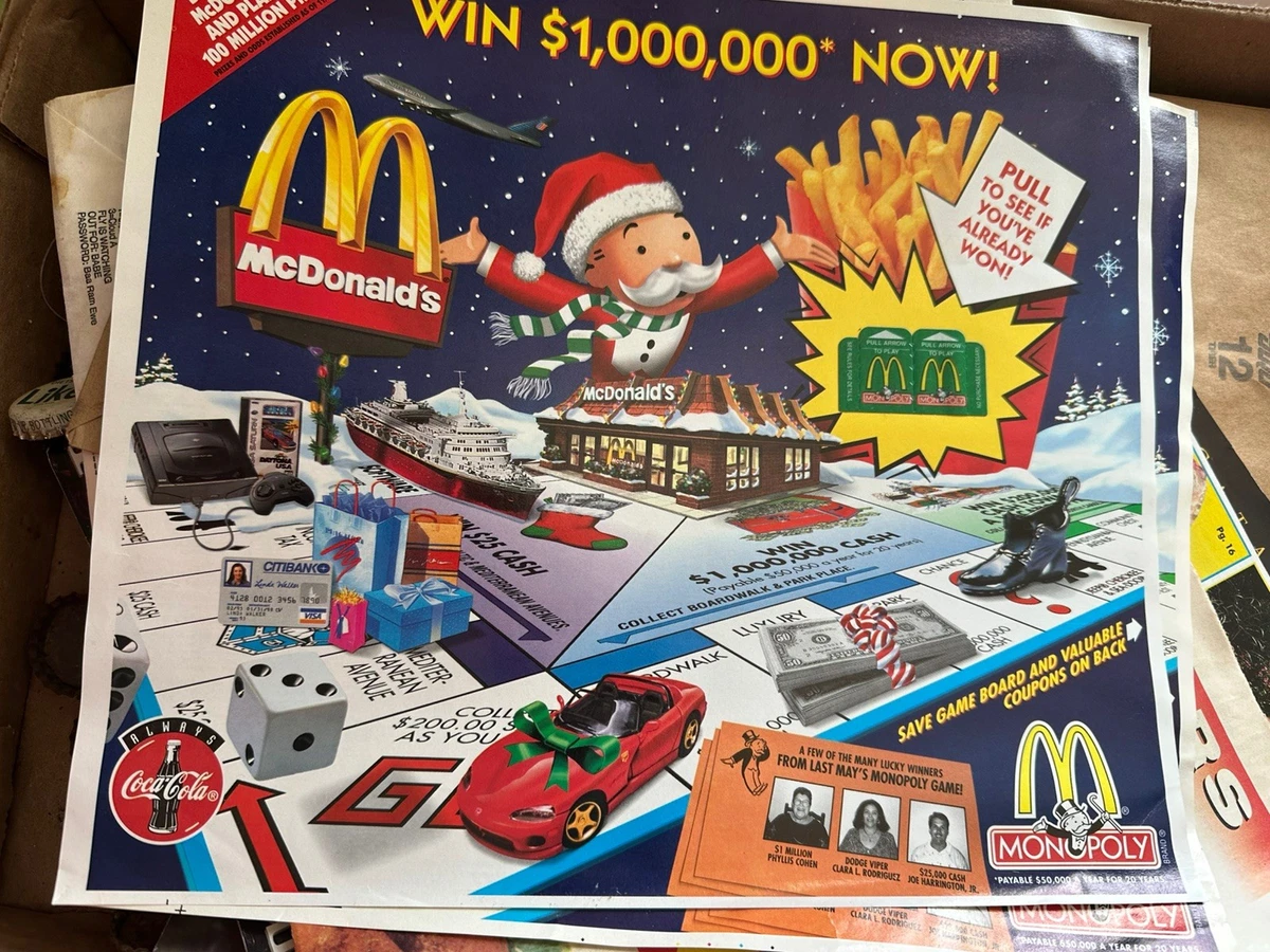 mcdonalds monopoly rare cards McDonalds Monopoly Pieces for sale