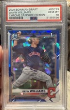 2021 Bowman Draft Chrome Gavin Williams 1st Bowman Sapphire #BDC-93 PSA 10 GEM
