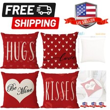 Happy Valentines Day Pillow Covers 18x18 Set of 4 Wedding Anniversary Throw P...