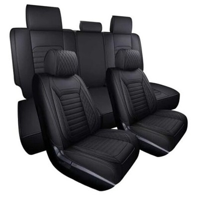 Car Seat Covers Full Set Compatible with Toyota Tundra Custom Full Set/Black