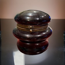 Antique Purple Dresser Powder Jar Purple Amet...
