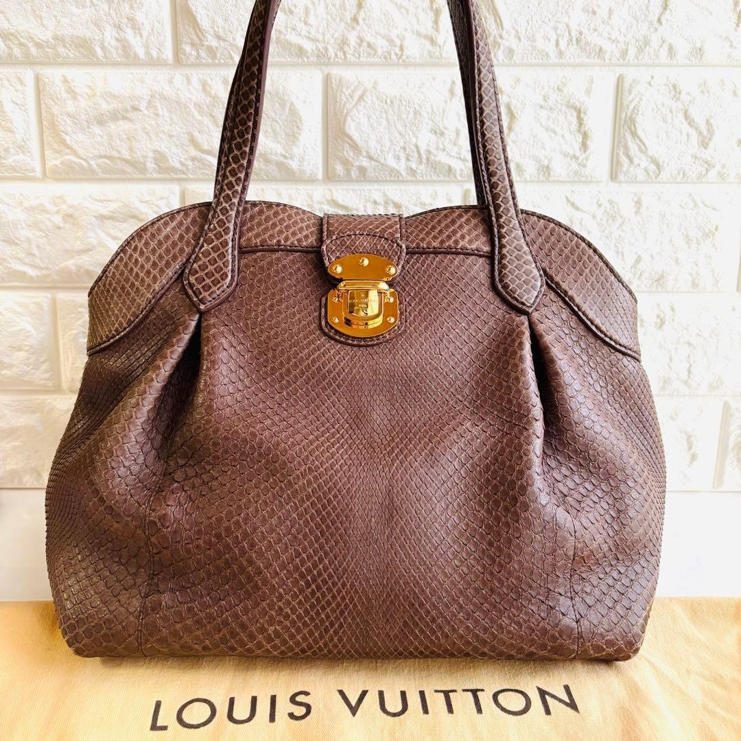 Louis Vuitton Seals PM Python Leather Chocolate B… - image 1