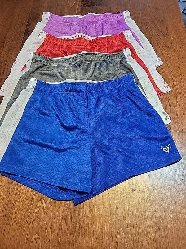 X4 Justice Girls  Mesh Shorts Size 14 White Trim Everyday Athletic Gently Used