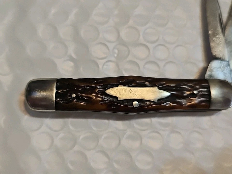 Vintage .1930  CATTARAUGUS CUT. CO 22279 BONE  JACK KNIFE. Beautiful BONE  - Image 2 of 4