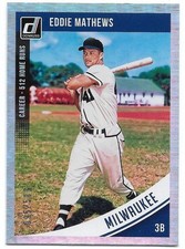 2018 Panini Donruss EDDIE MATHEWS Insert CAREER STATLINE Parallel Card #/500