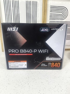 MSI PRO B840-P WiFi Motherboard, ATX DDR5 Boost PCIe 4.0x16 M2 Gen 4 WiFi 7 2.5G