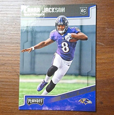 Panini 2018 Playoff Football Lamar Jackson Rookie Card #212 Baltimore Ravens. rookie card picture