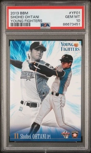 Shohei Ohtani 2013 BBM Hokkaido Nippon-Ham YOUNG Fighters #YF01 RC PSA 10 ROOKIE