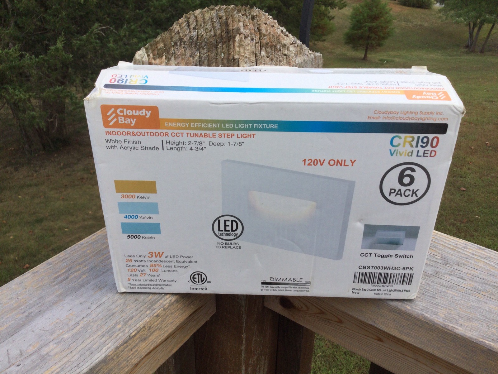 CLOUDY BAY Step Lights 6 pack Indoor and Outdoor LED White Finish - Dimmable