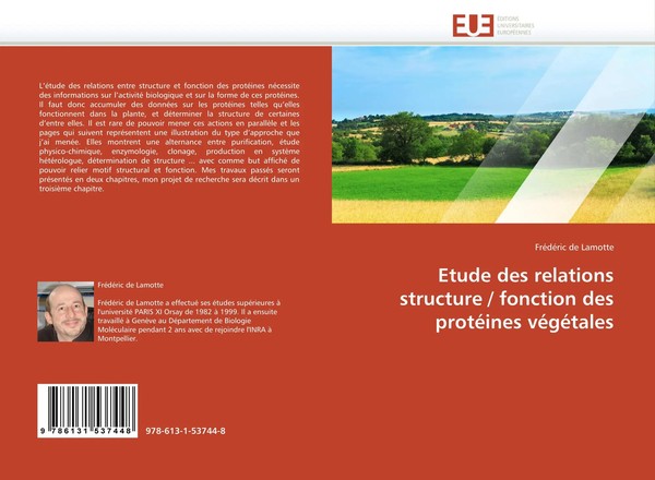 FréDéRic De Lamotte | Etude Des Relations Structure / Fonction Des ProtéInes...-image