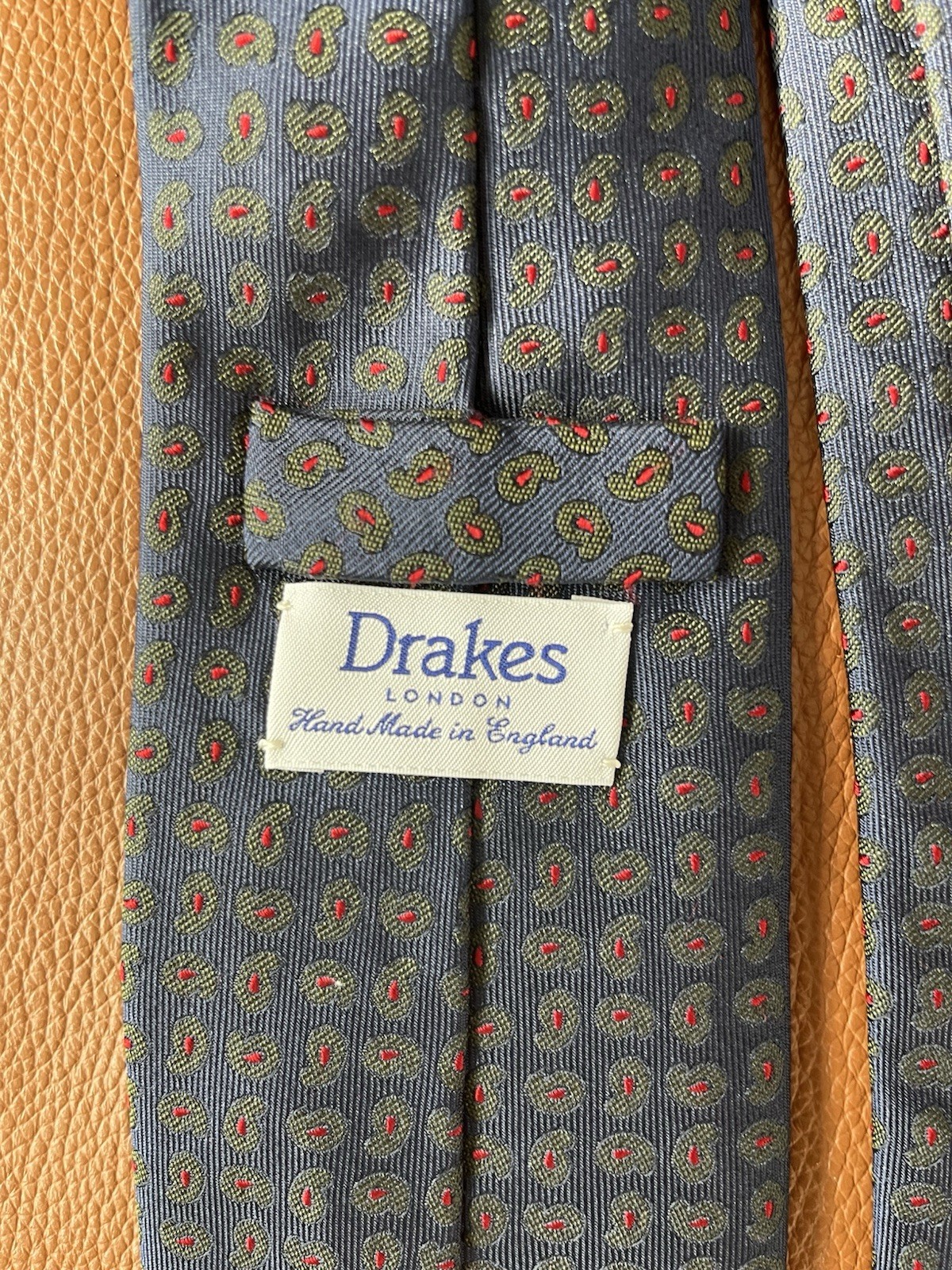 Drake's London Men's Blue Silk Mini-Paisley Tie