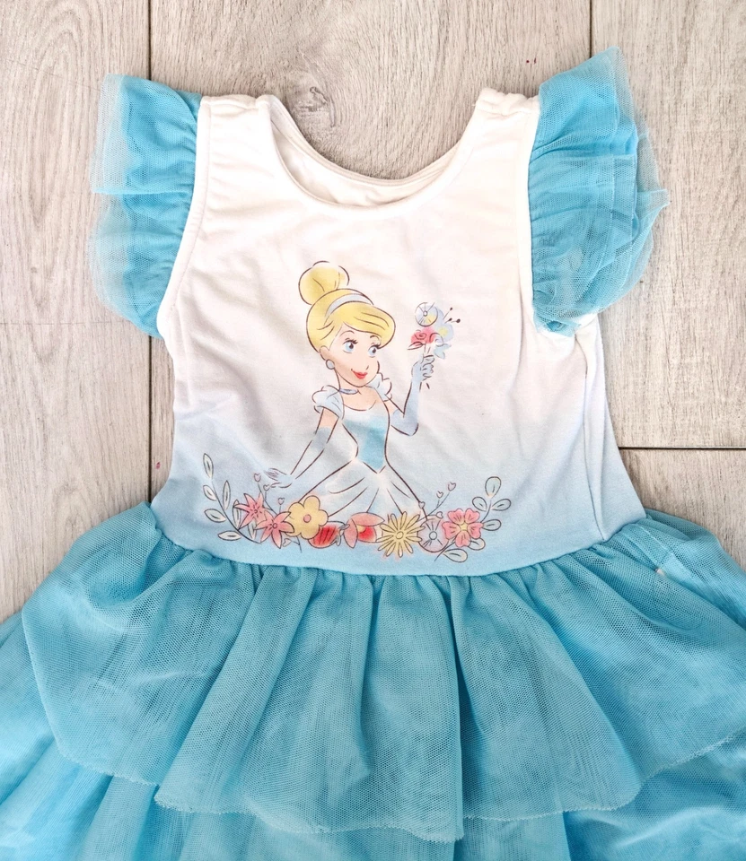 Little Sleepies Disney Princess Cinderella Flutter Tiered Tutu Dress Size 3T - Image 2 of 3