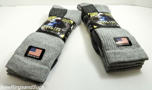 Tuff Bilt Steel Toe Socks 4 pairs Men's Crew Length Gray Gray Made in the USA - Picture 2 of 4