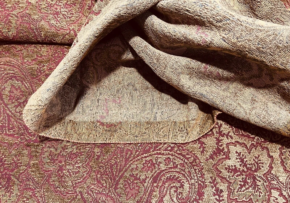 Elegante tela de tapicería hoja de chenilla/paisley, 2 yardas. a 54" de ancho, NOS Foto 4 de 4