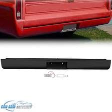 For Ford F100 Fleetside 1967-1972 Black Rear Roll Pan w/ License Plate LED Light