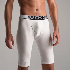 Men Modal Underwear Sleep Bottom Long Boxer Knee Length Shorts Comfort Sleepwear