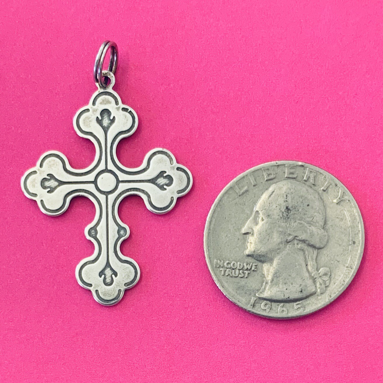 Vintage Sterling Silver 925 Religious Scalloped Fleuree Cross Pendant ...