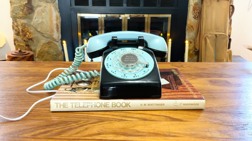 Vintage Western Electric Rotary Dial Phone, Landline Telephone, Bicolor Phone - Film 1 z 1