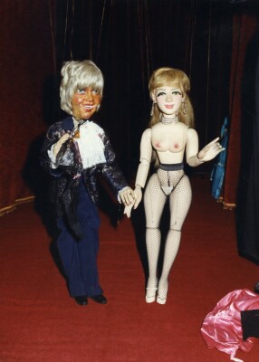 Frankreich Jany Privat Puppen Puppenspieler Striptease altes Foto 1980