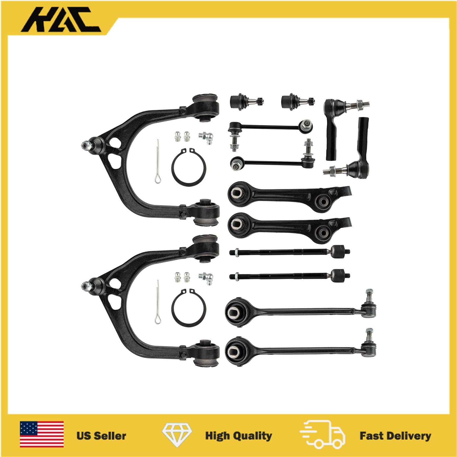 2005-2010 Chrysler 300 Front Suspension Control Arm & Tie Rod Kit - 14pcs