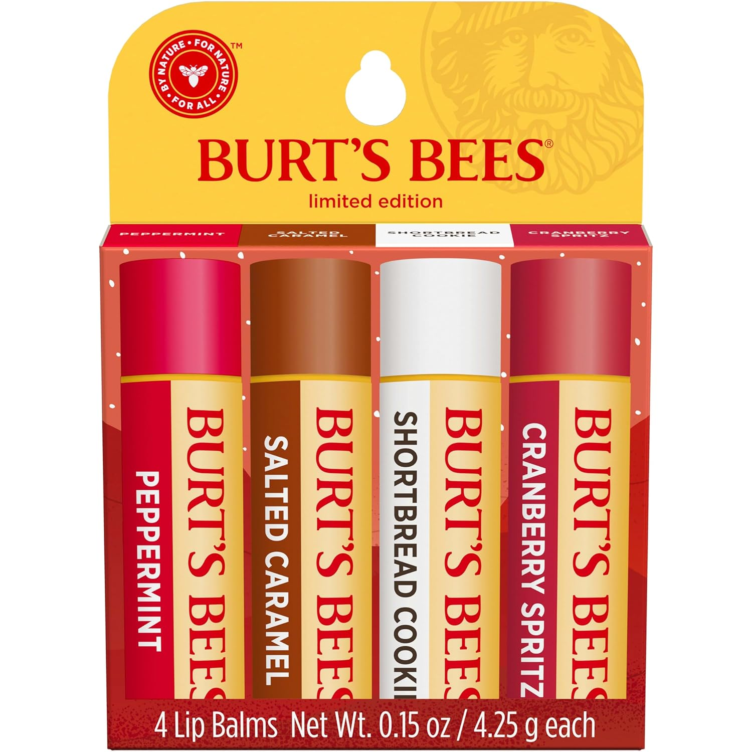 Christmas Gifts, 4 Lip Balms Stocking Stuffers Products, Festive Fix Set - Peppe