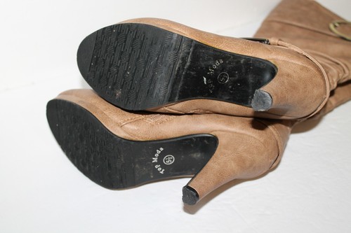 Top Moda Botas a la Rodilla, Bronceadas, Hechas por el Hombre, Para Mujer EE. UU. Talla 5.5 - Imagen 5 de 5