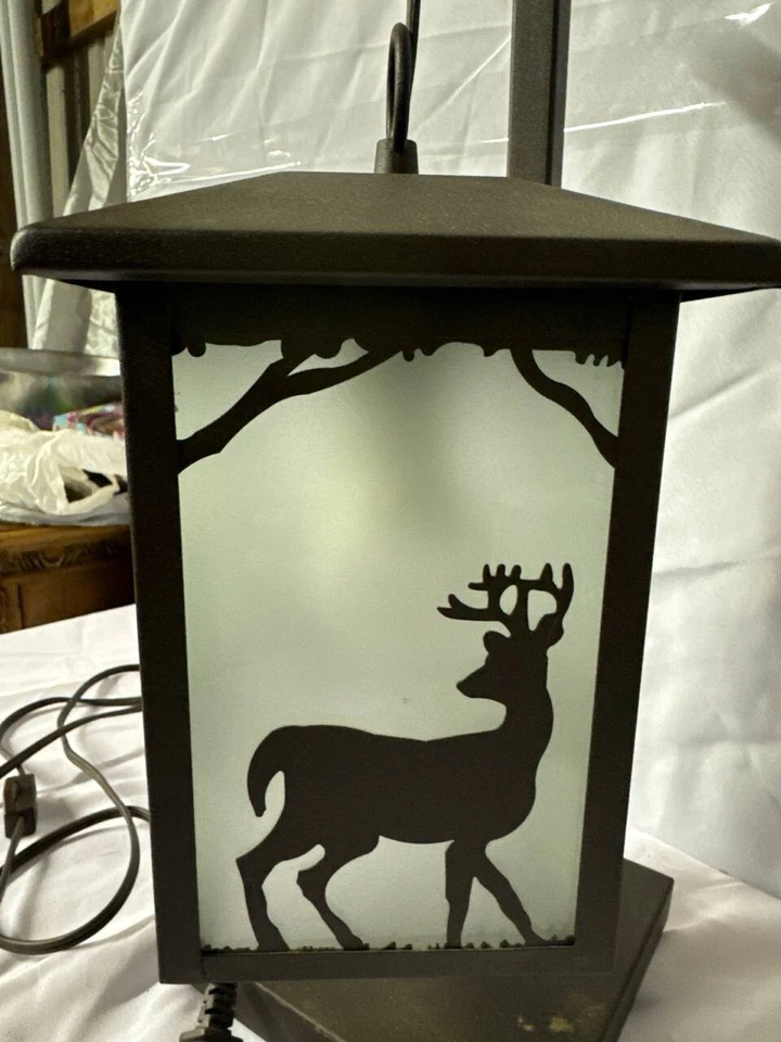 Lámpara de calle de hierro fundido con pantalla de ciervo 21"x8"x8" ciervo luz de jardín funcional Foto 2 de 4