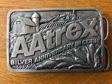 Vintage 1985 Aatrex Silver Anniversary In Corn Belt Buckle