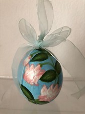 Hanging Easter Egg Blue Pink Green Floral